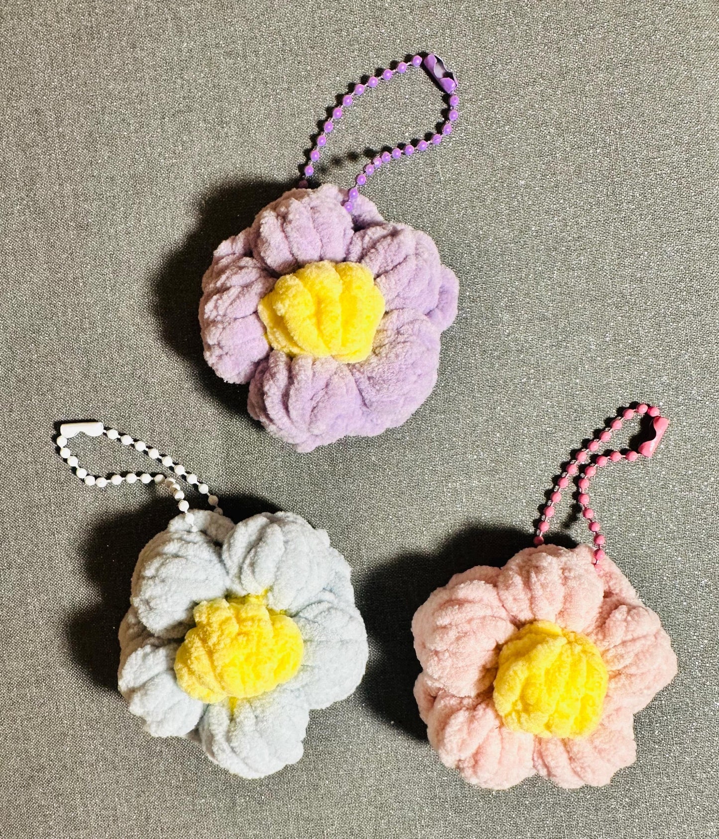 Mini Flower Crochet Keychain